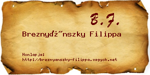 Breznyánszky Filippa névjegykártya